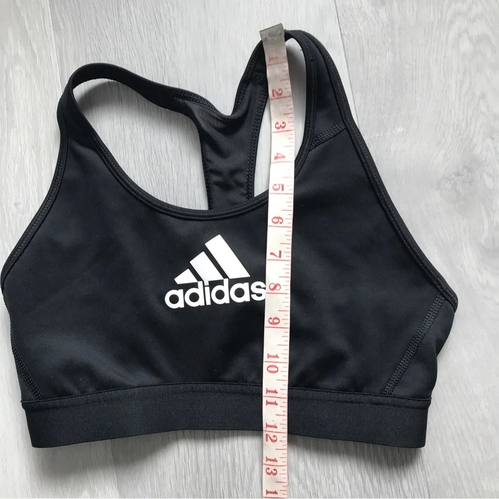 ADIDAS SPORTS BRA BLACK RACERBACK LOGO FIRM SUPPORT WOMENS SMALL - Picture 5 of 8